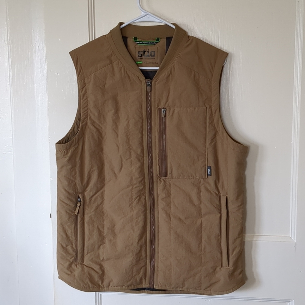 STIO Mens Vest Medium Lightweight Tan Polyester